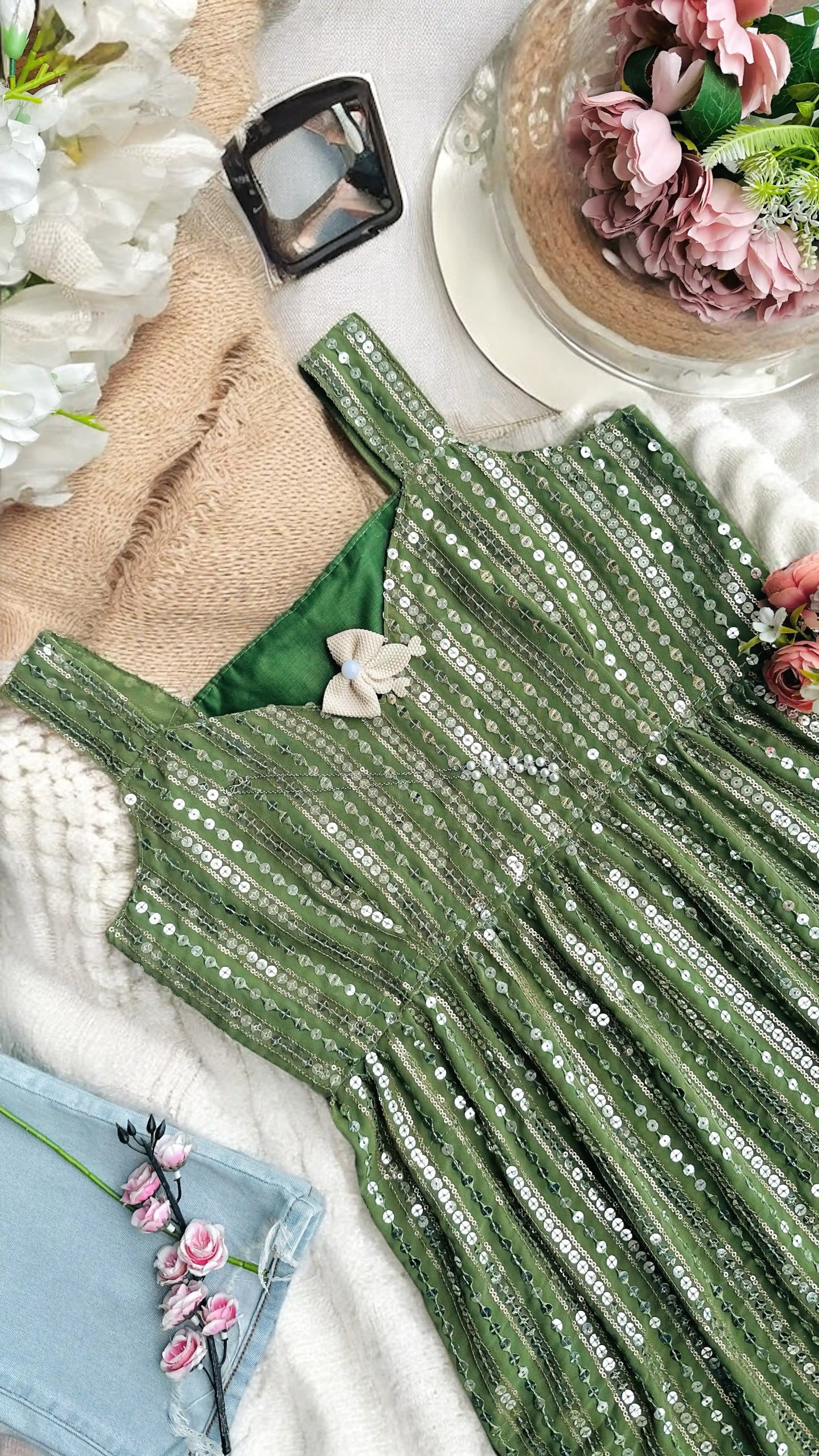 Emerald Spark Sequin Peplum