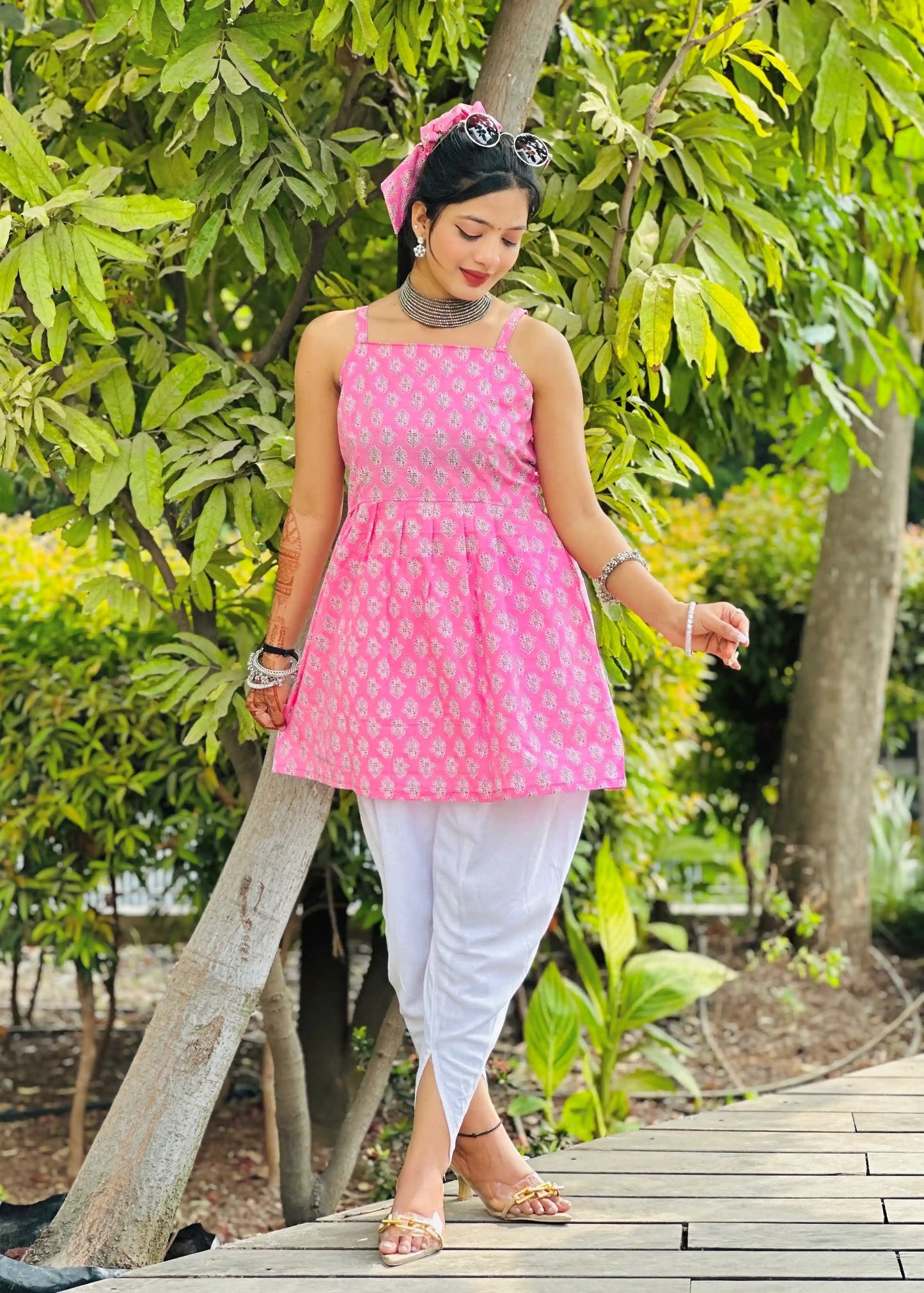Pretty Pink Jaipuri Short Top