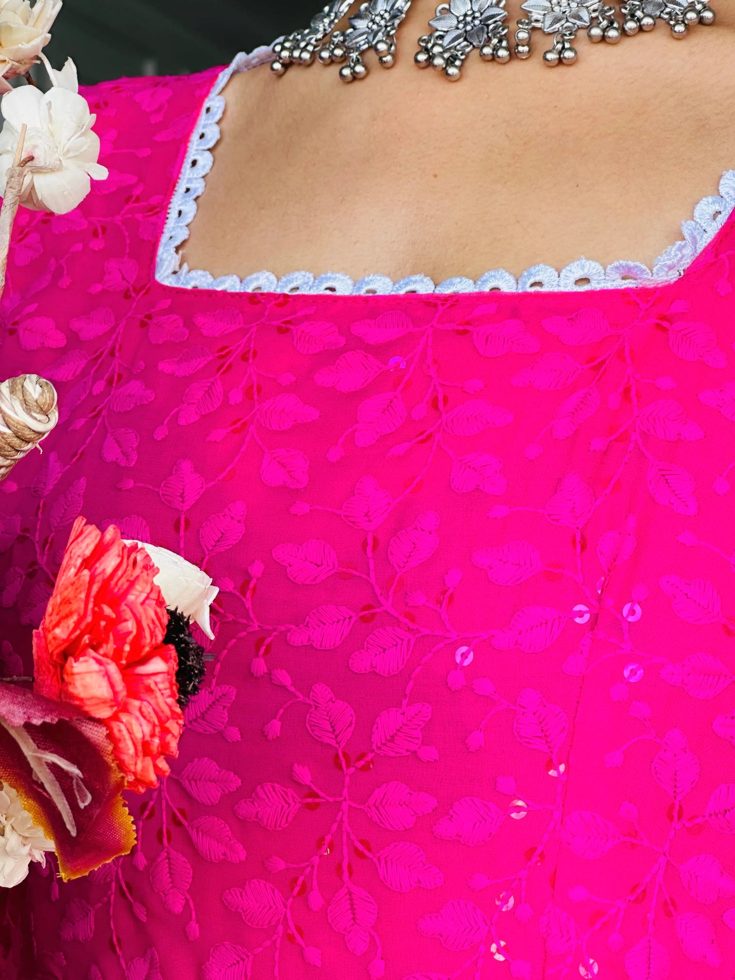 Luxe Pink Embroidered Gulnaz Kurta
