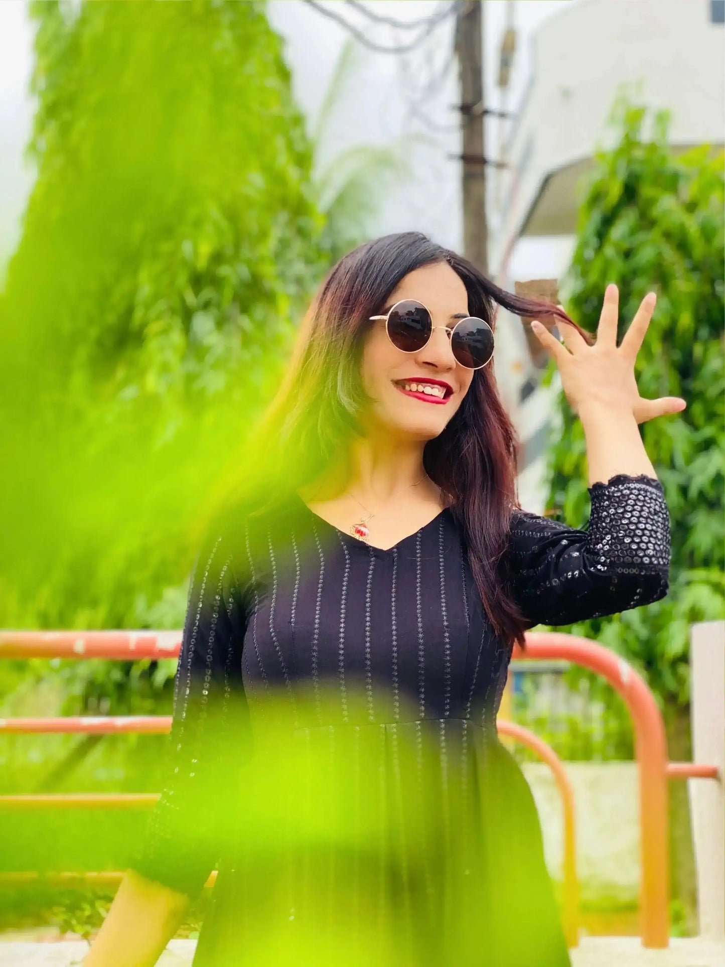 Pitch Black Gulnaz Peplum Top - Passion for Fashion by Shivani