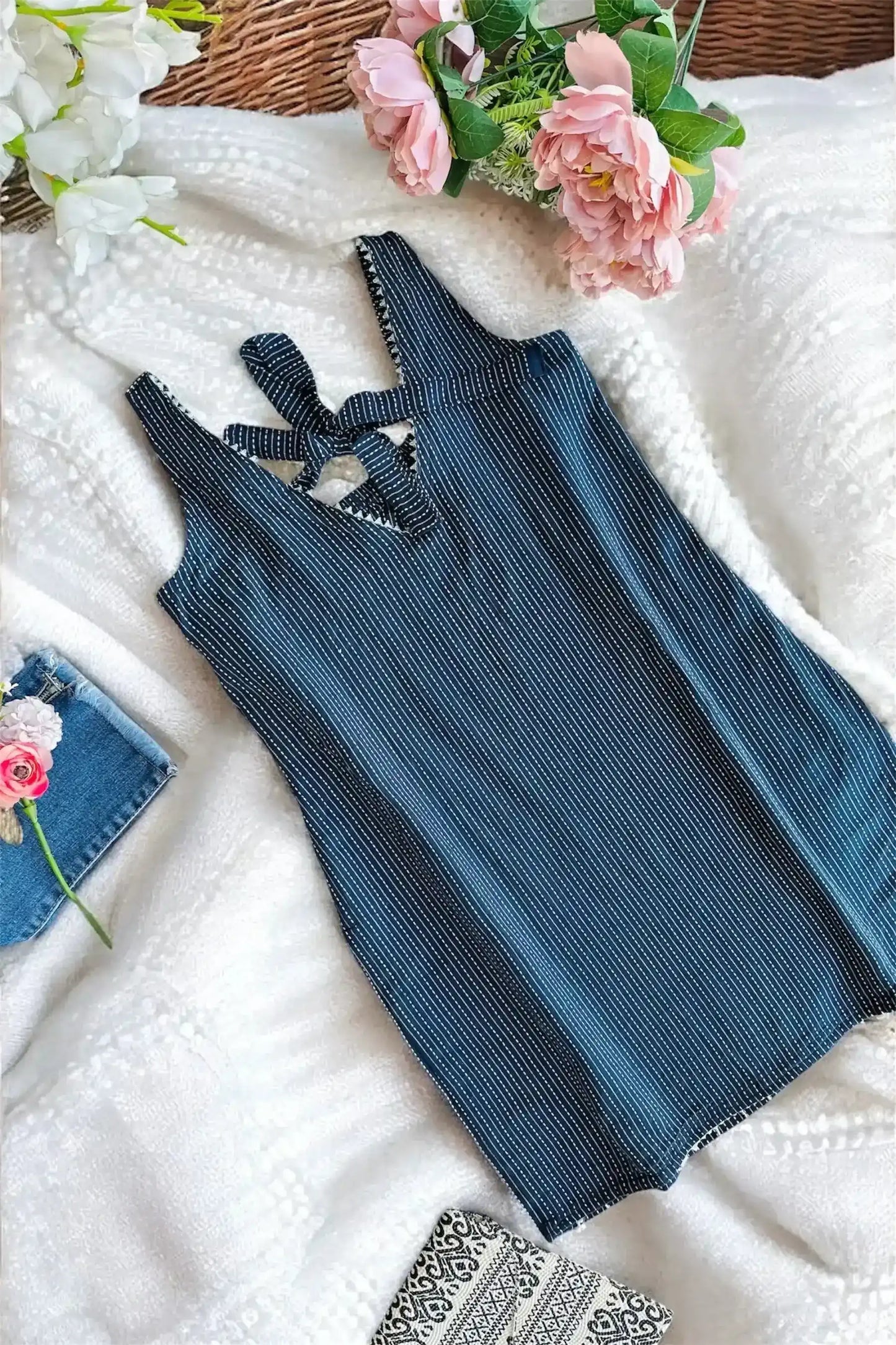 Midnight Stripes Short Kurta