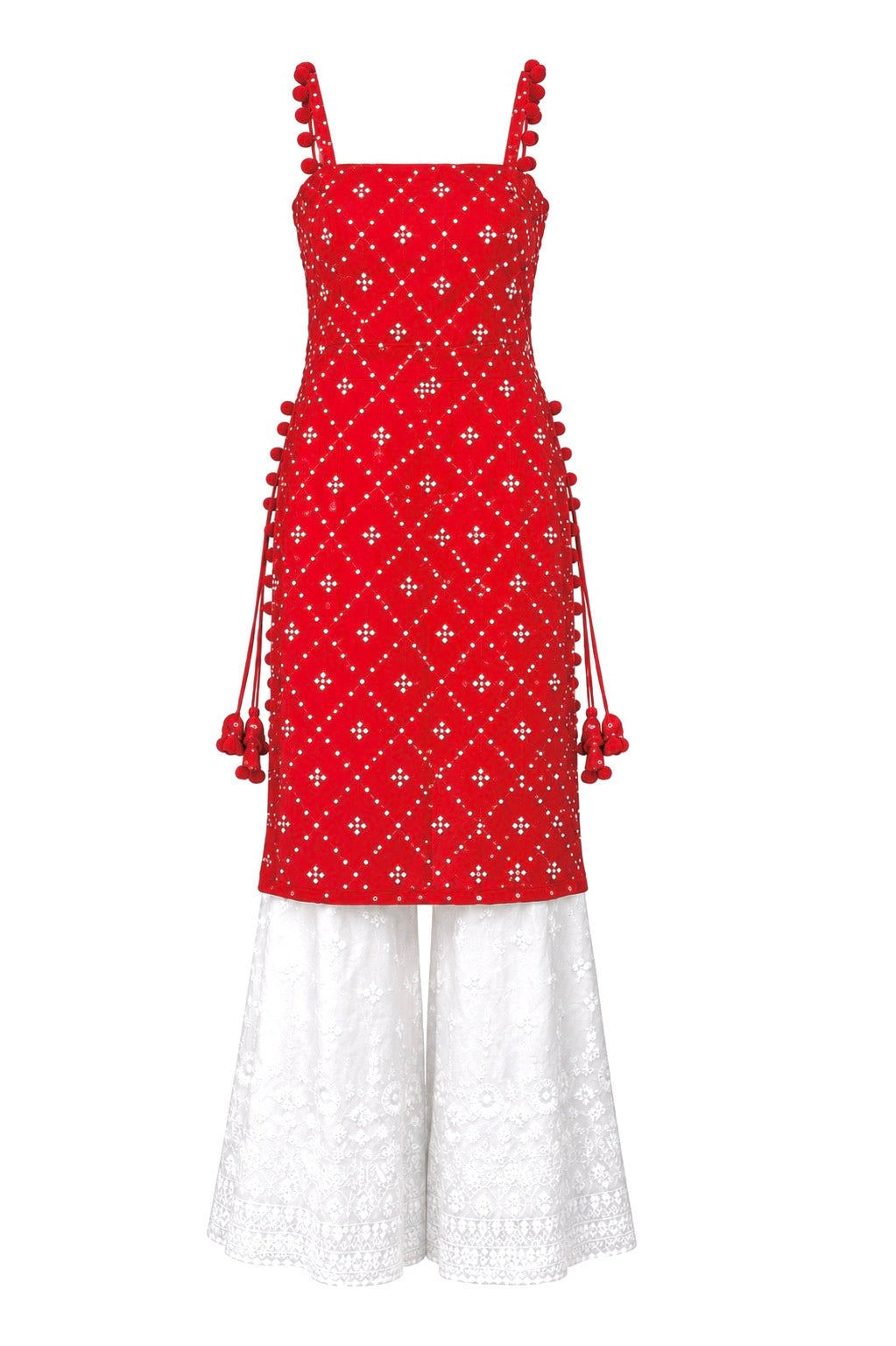 Nakhra Red Embroidered Gulnaz Kurta