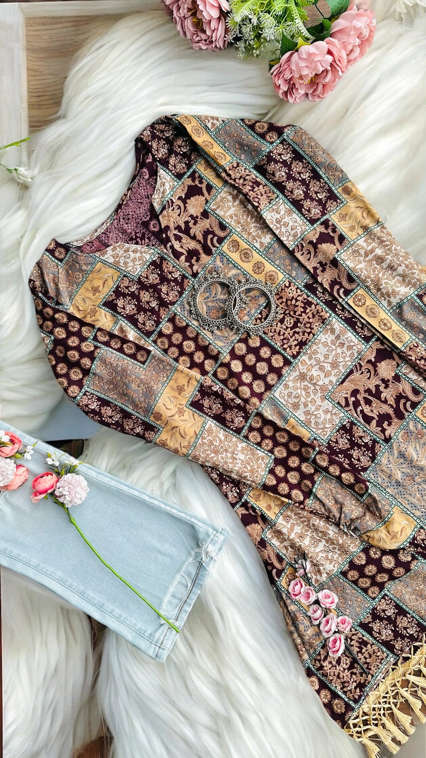 Vintage Mosaic Charm Kurta