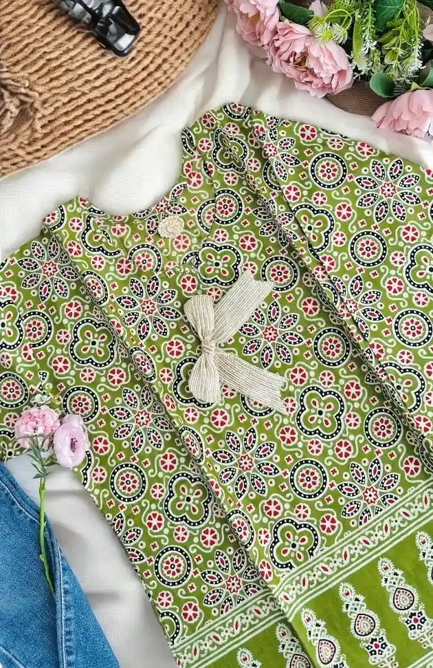 Green Jaipuri Budget Short Kurta - Passion for Fashion by Shivani