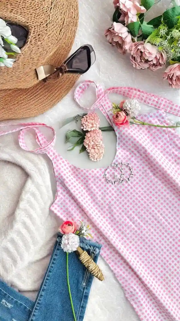 Blush Gingham Daydream Top