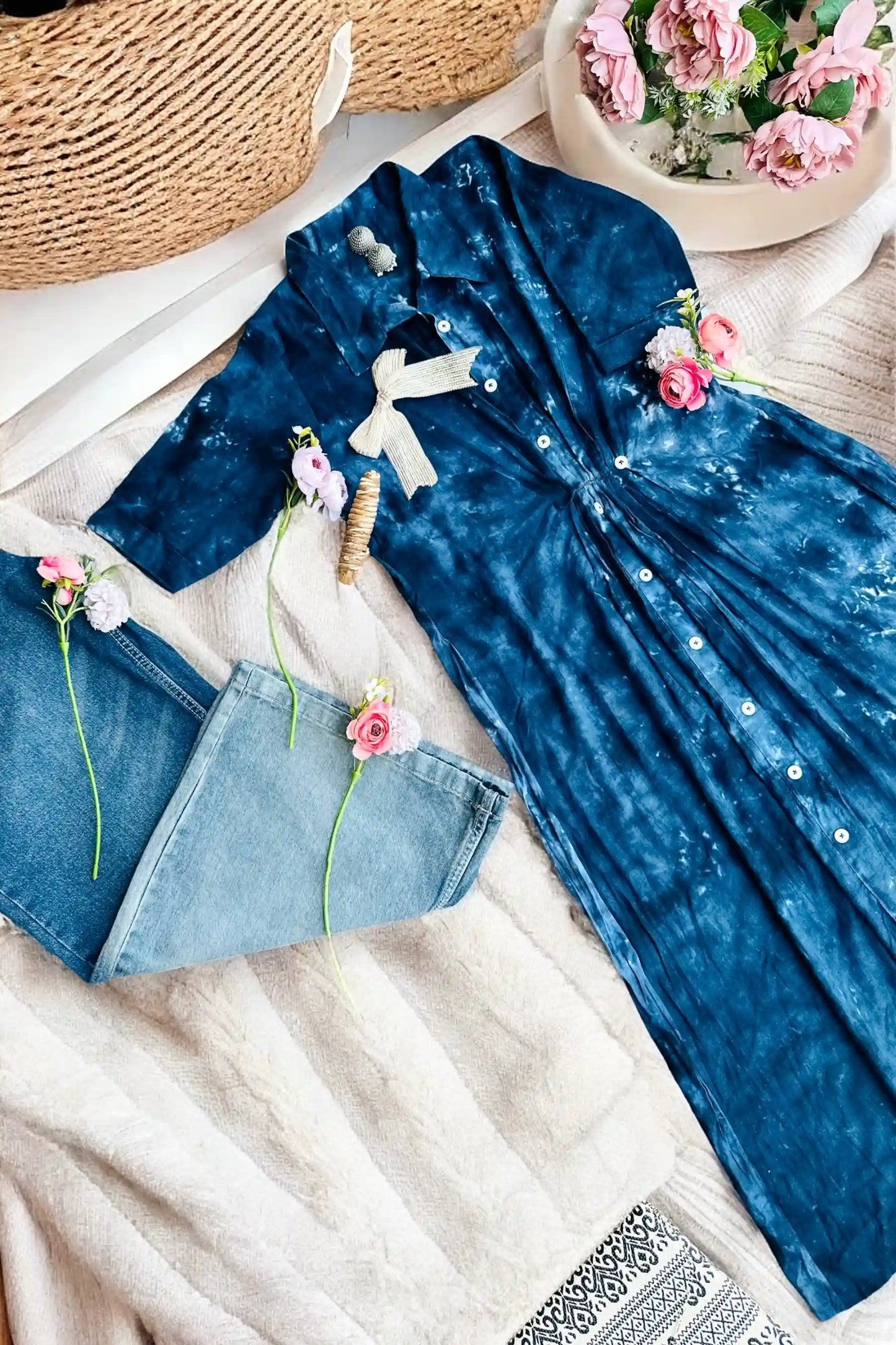 Indigo Blue Collar Dress - Passion for Fashion by Shivani