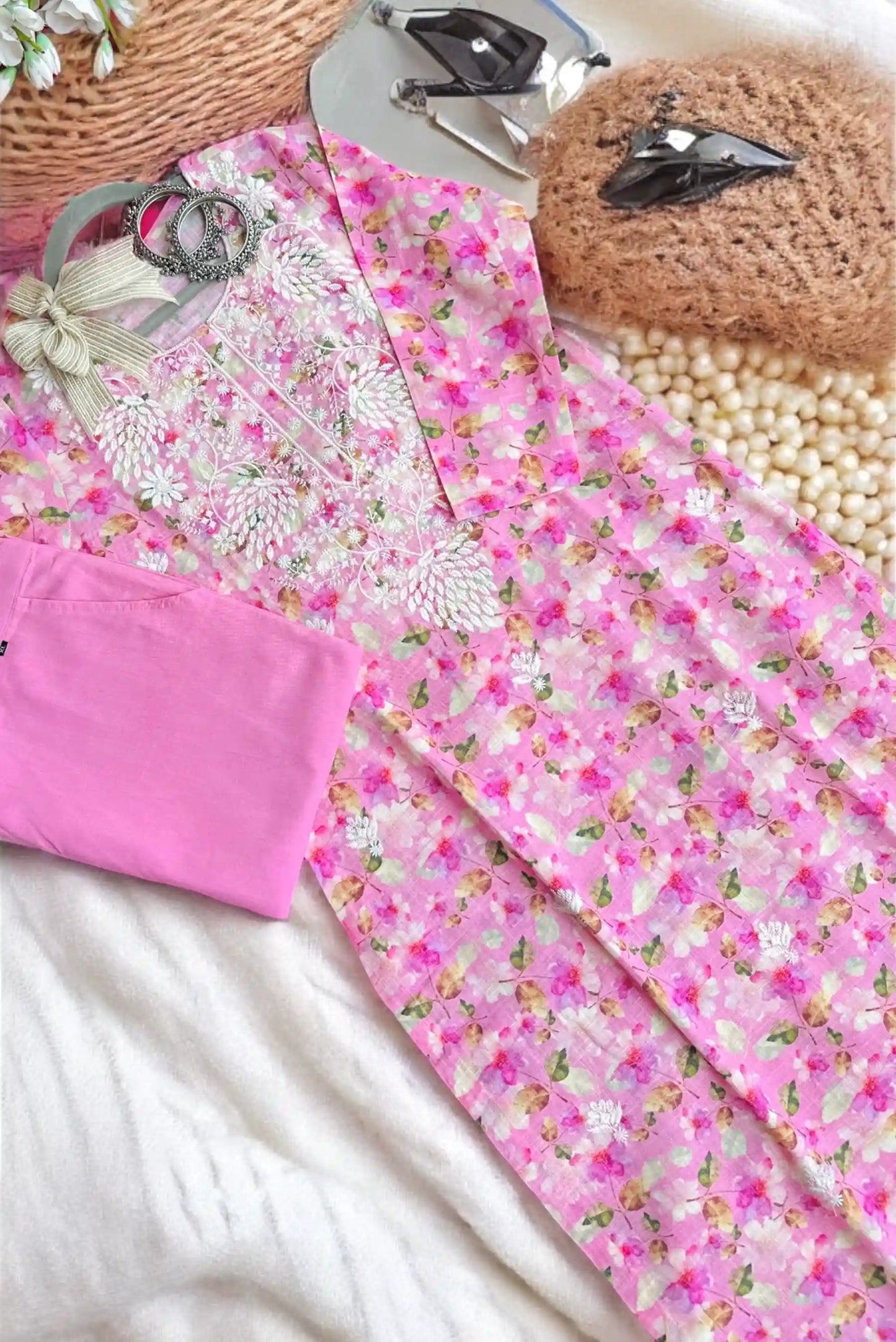 Pink Chikankari Meher Suit Set - Passion for Fashion by Shivani
