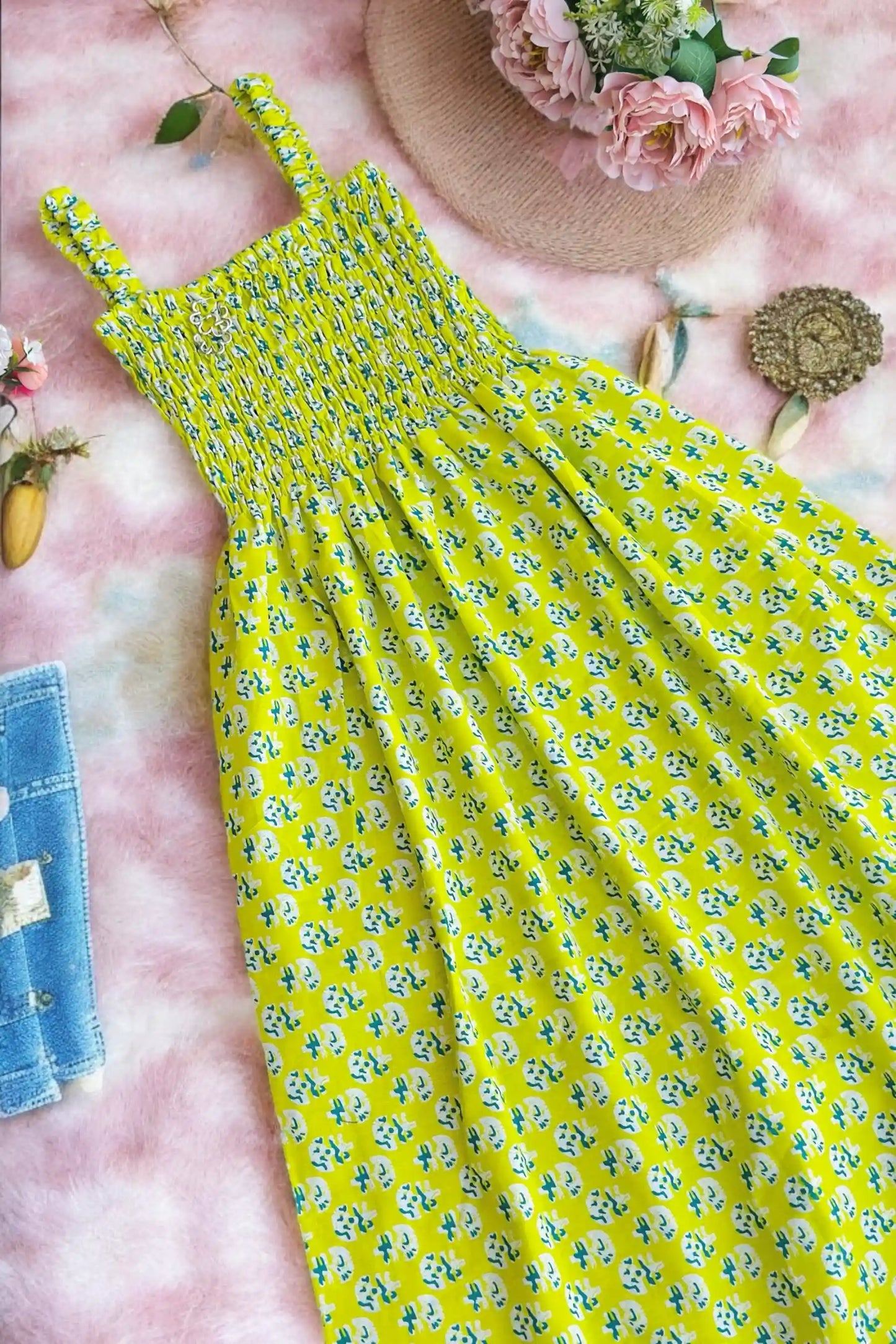 Fluorescent Block Smoky Twirl Dress