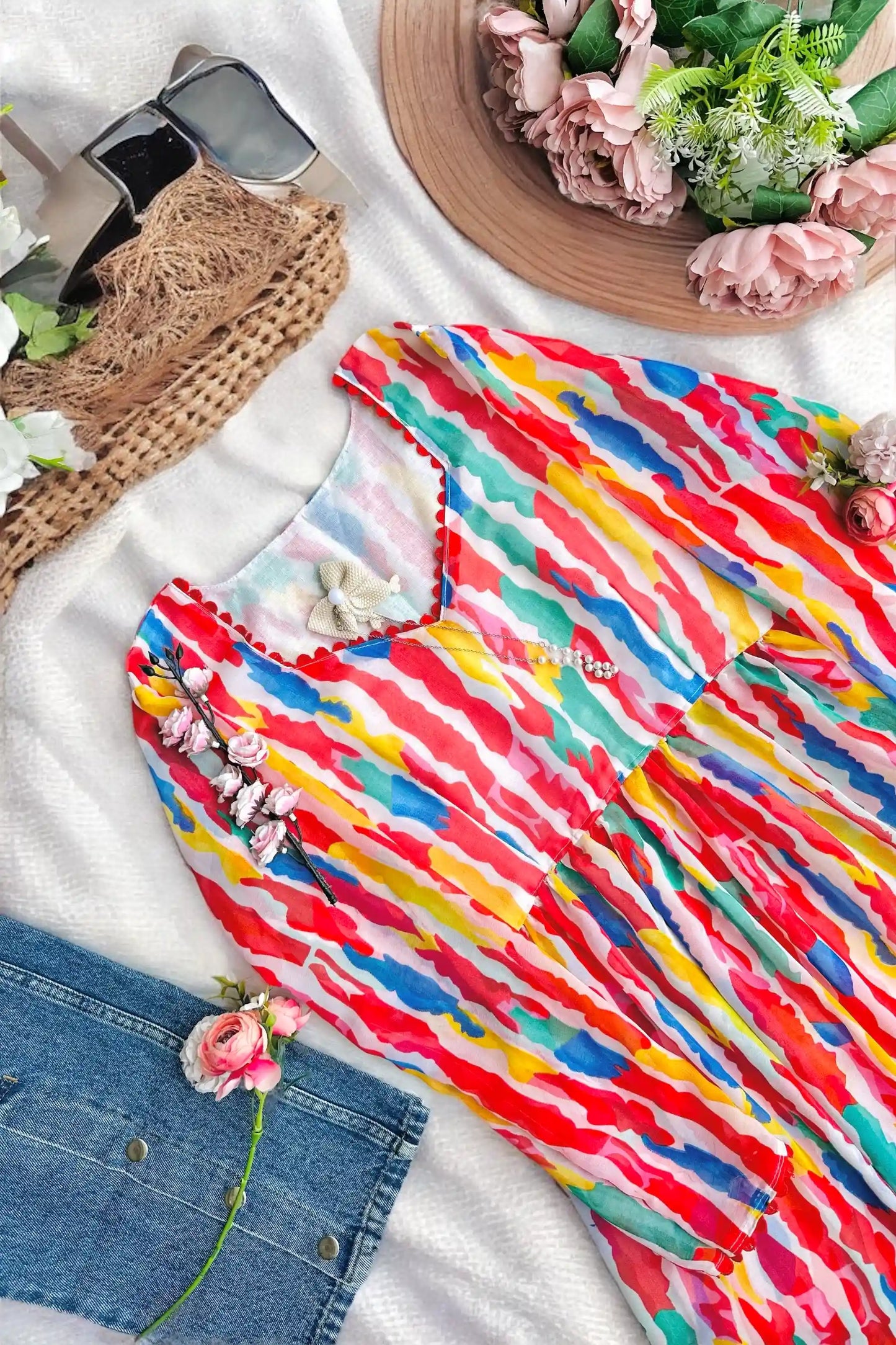 Rainbow Rush Peplum Top
