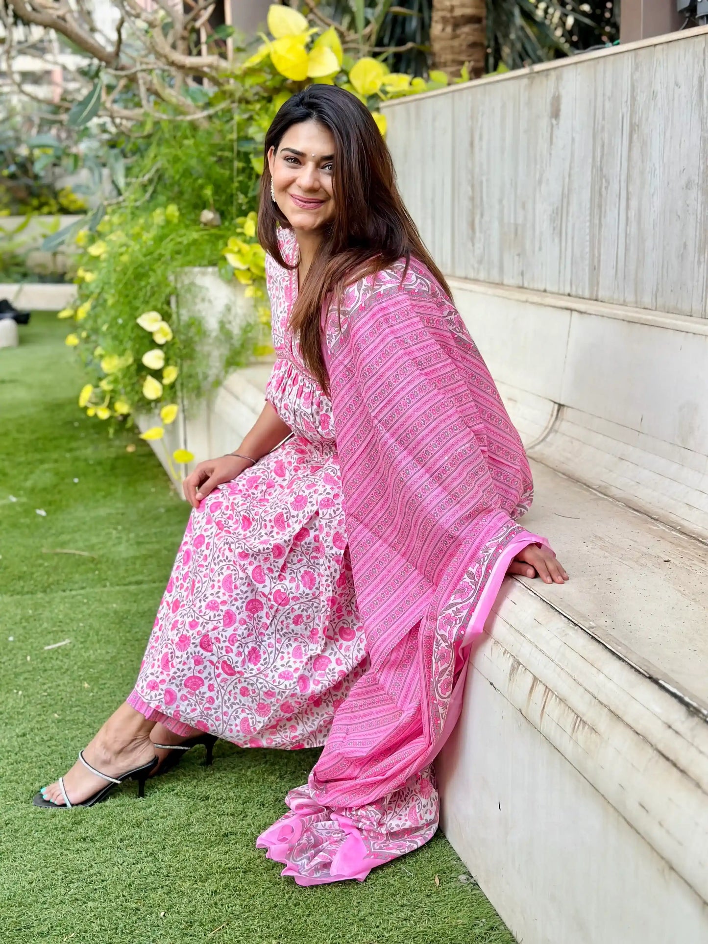Poonam's Blush Pink Kalamkari Nyra Suit Set