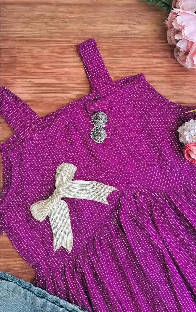 Cute Purple Jaipuri Peplum Top