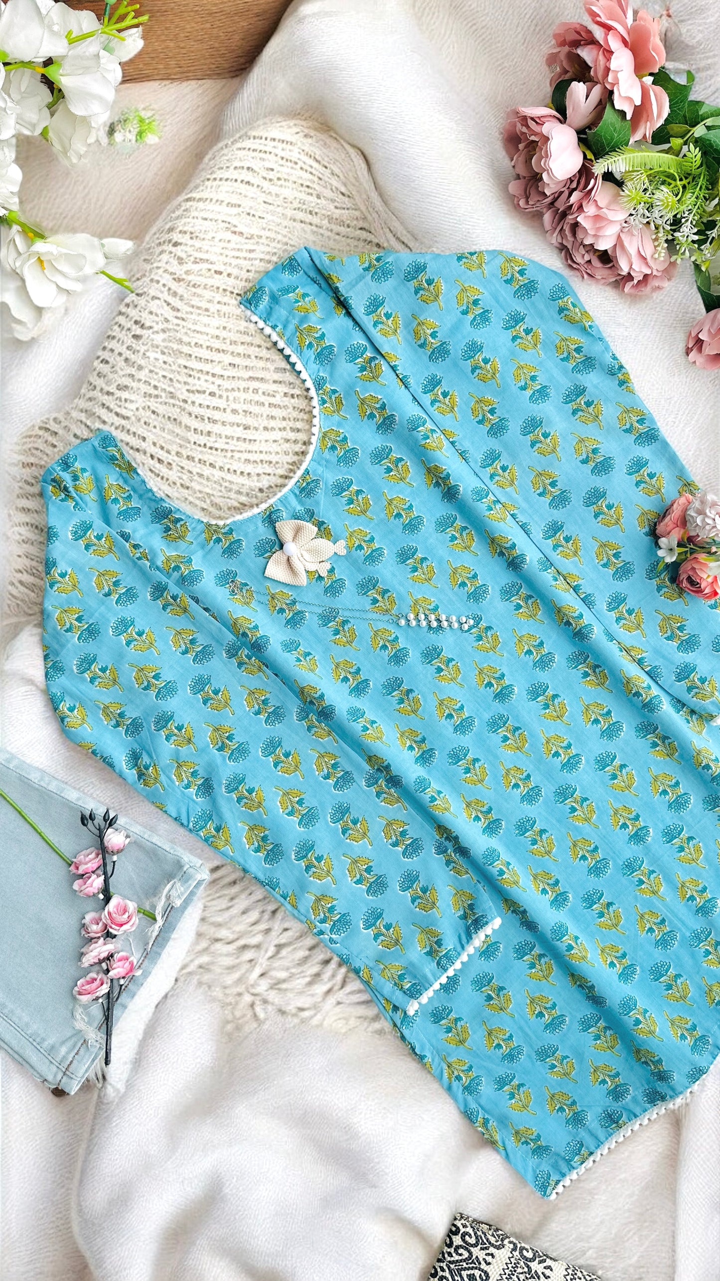 Blush Blue Short Kurta