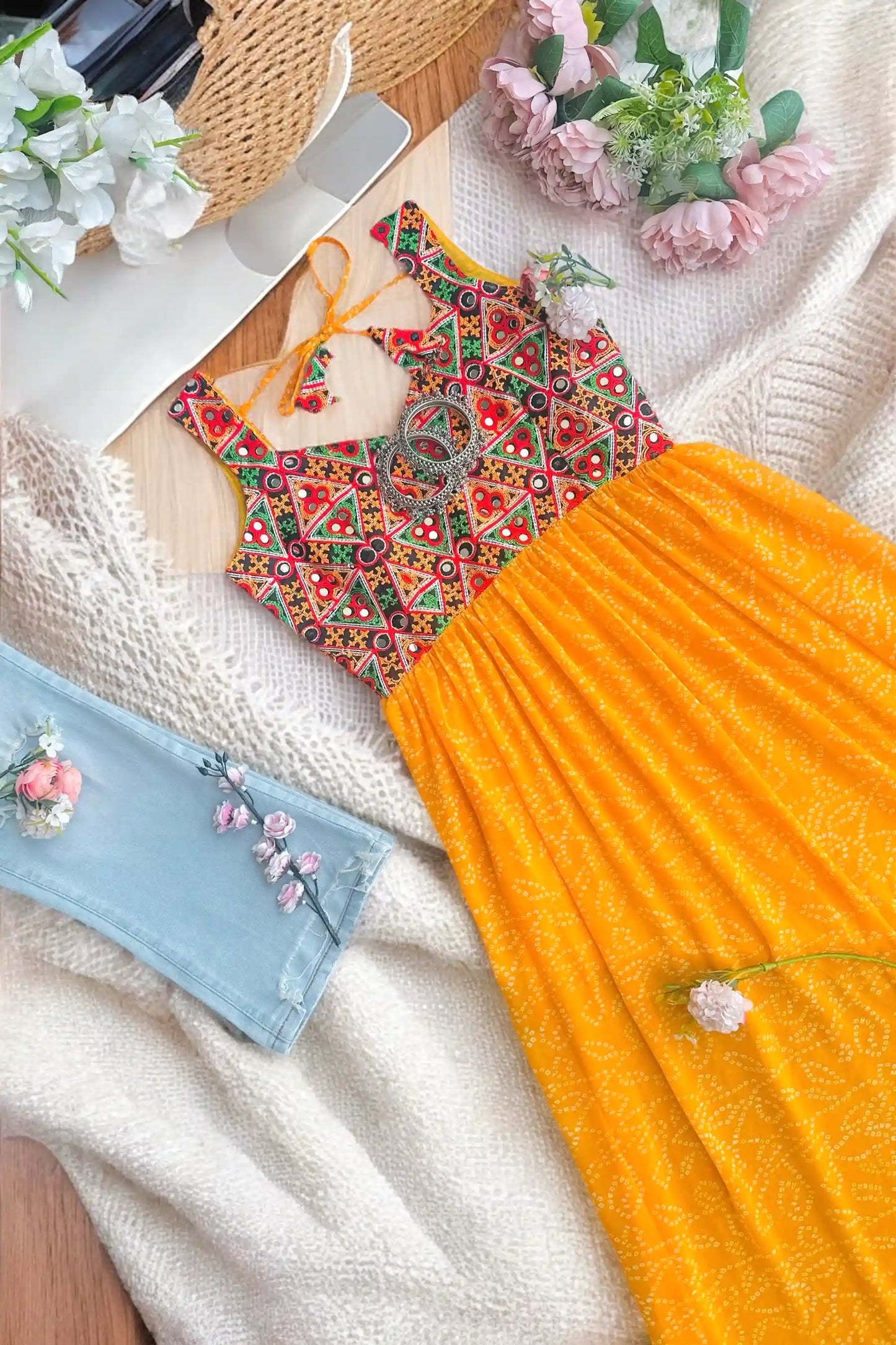 Bloom Bandhni Gamti Gulnaz Kurta