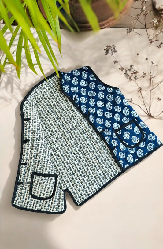 Block Blue Kids Reversible Jacket - Passion for Fashion by Shivani