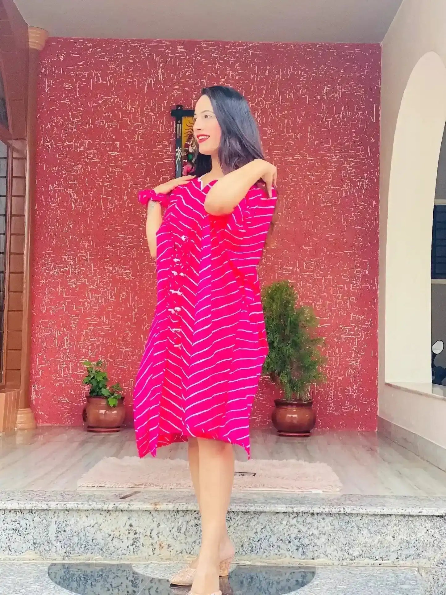 Classic Lehriya Mul Kaftan - Passion for Fashion by Shivani
