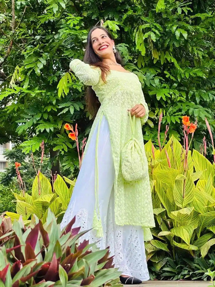 Pastoral Green Leaf Gulnaz Kurta