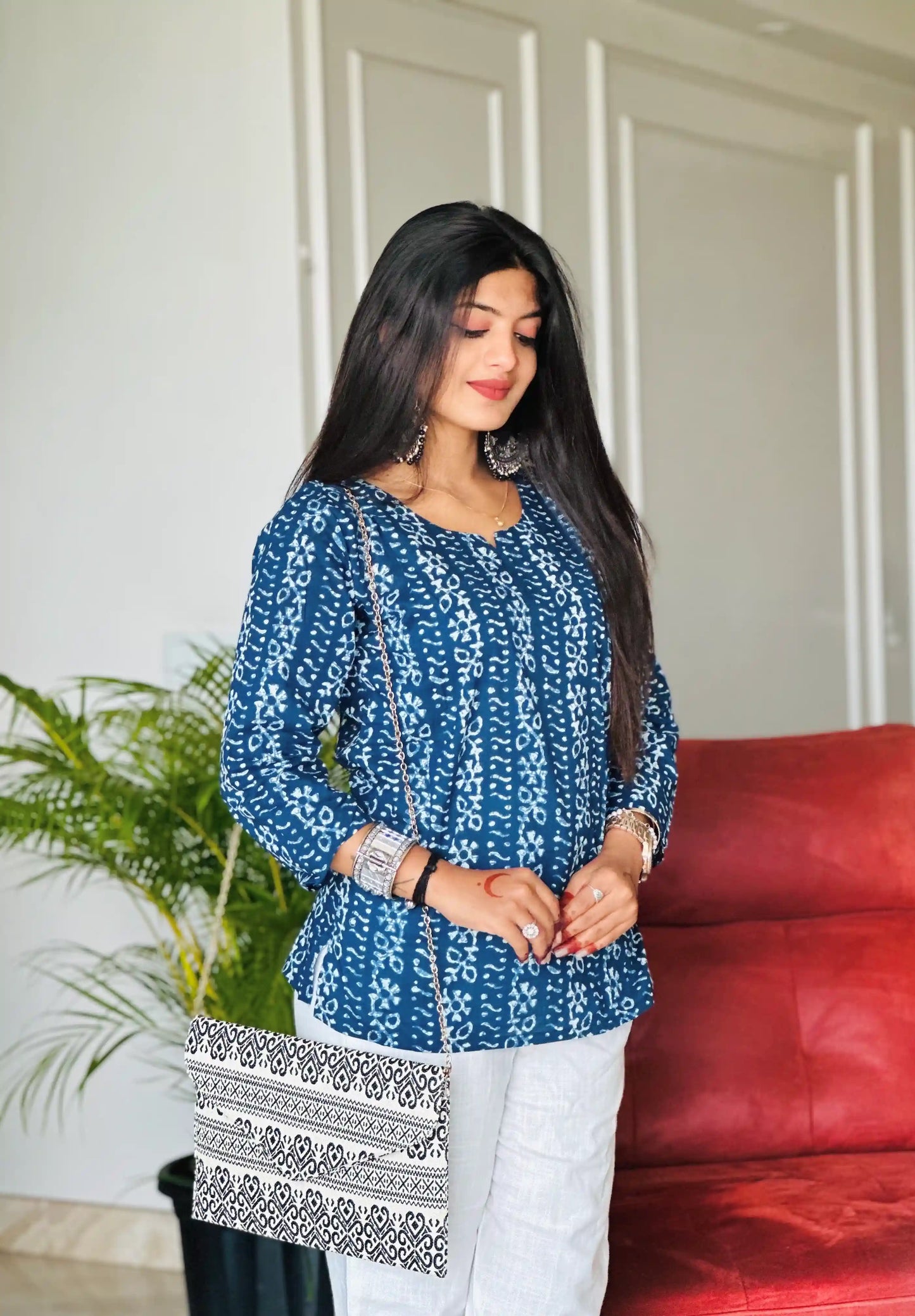 Classic Blue Indigo Short Kurta