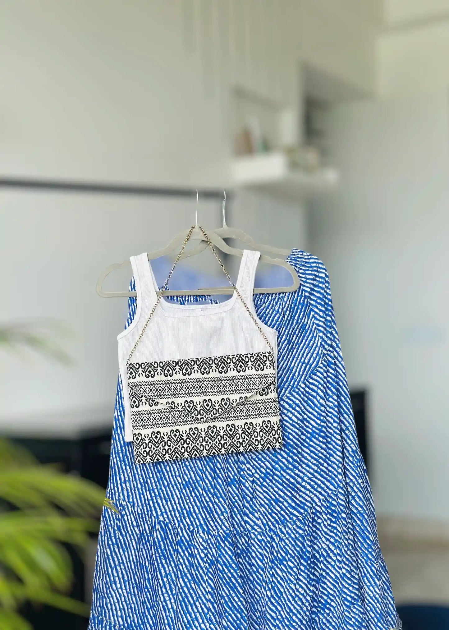Jaipuri Blue Lehriya Twirl Skirt