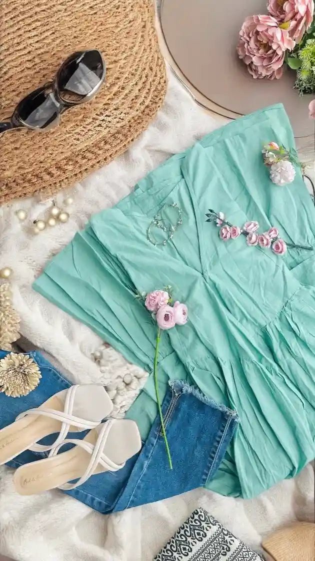 Seafoam Ruffle High - Low Dress - Passion for Fashion by Shivani