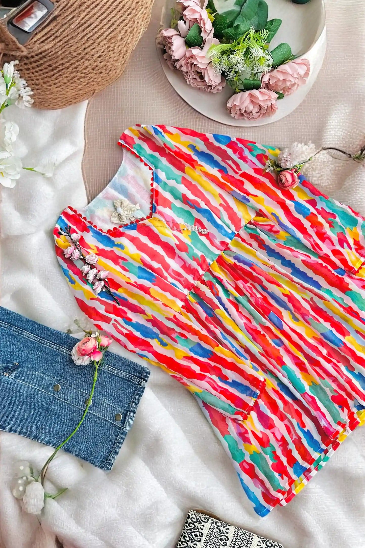 Rainbow Rush Peplum Top