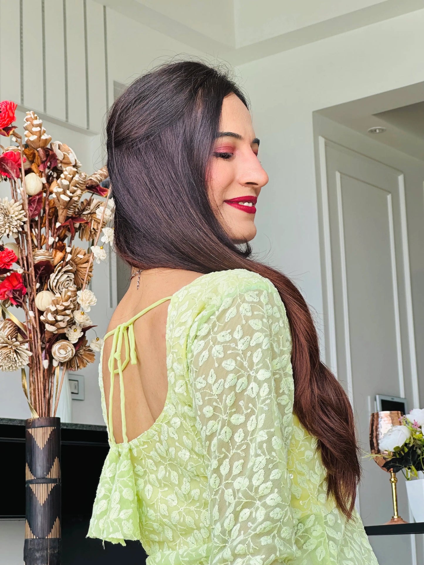 Pastoral Green Leaf Gulnaz Kurta