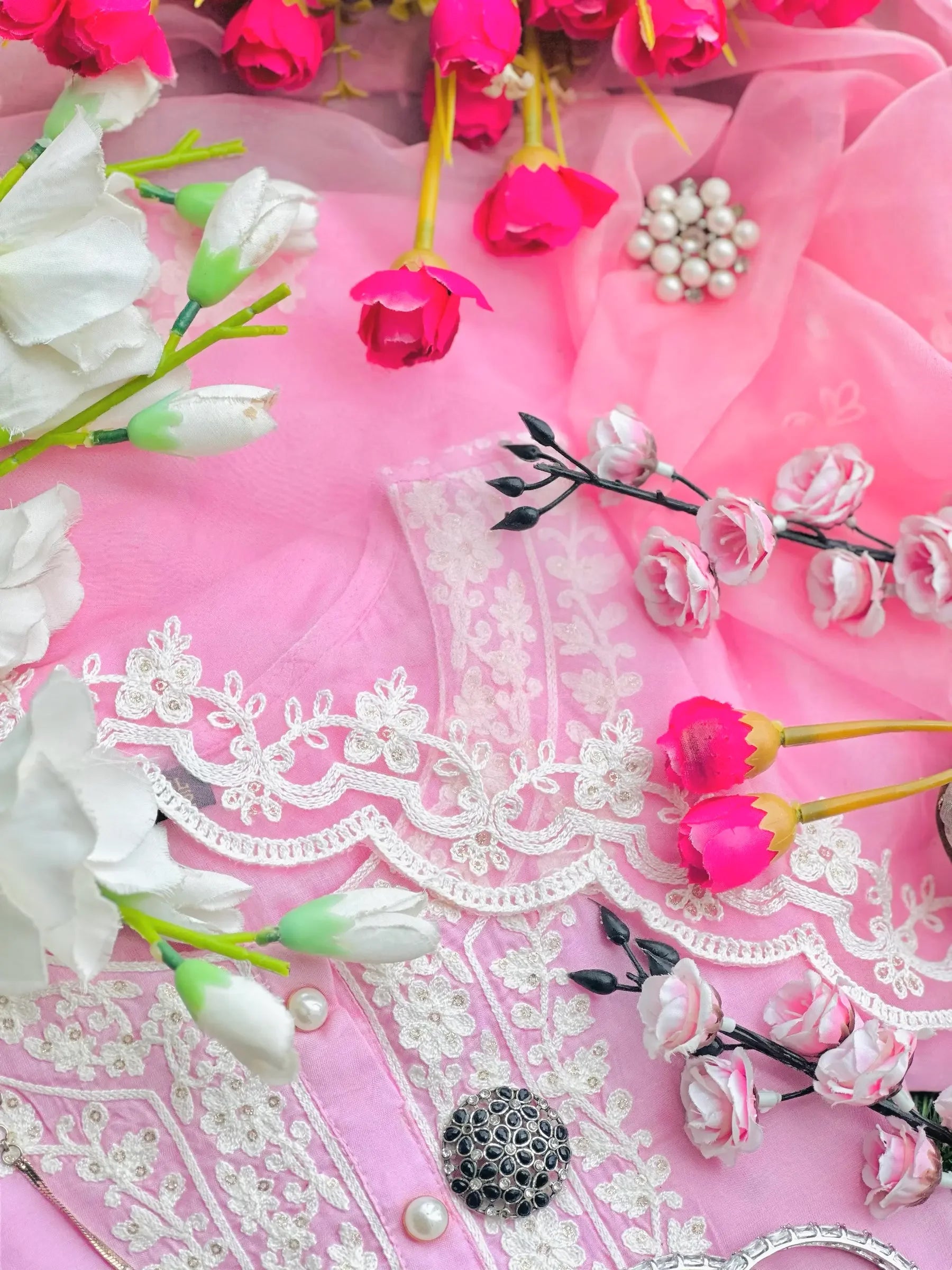 Soft Pink Meher Embroidered Suit Set - Passion for Fashion by Shivani