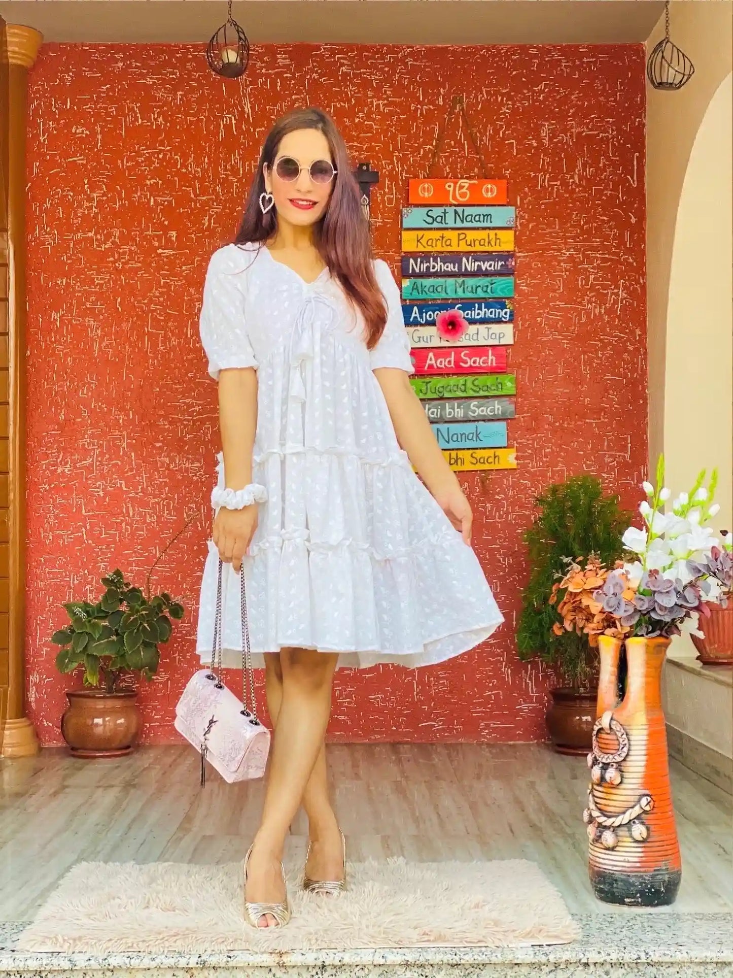 Snow Bloom Tiered Dress - Passion for Fashion by Shivani