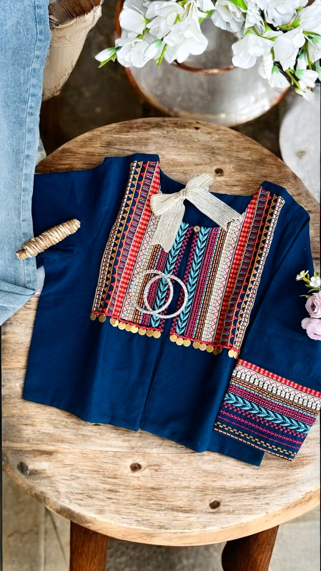 Blue Jaipuri Embroidered Jacket