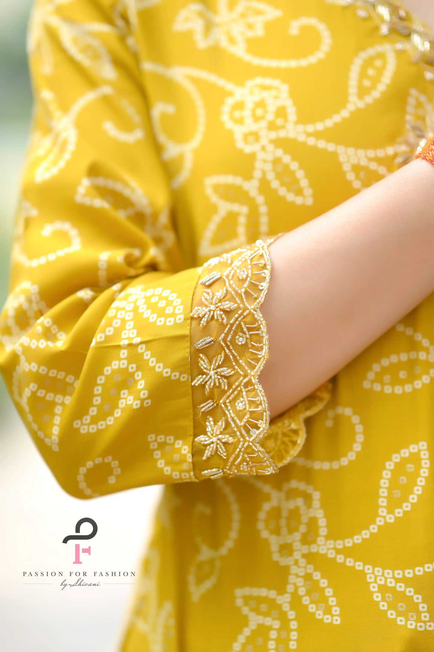 Mustard Bandhej Embroidered Suit Set - Passion for Fashion by Shivani