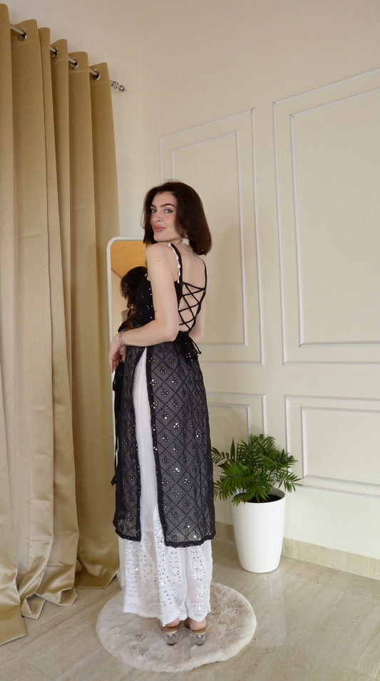 Juli’s Black Embroidered Gulnaz Kurta - Passion for Fashion by Shivani