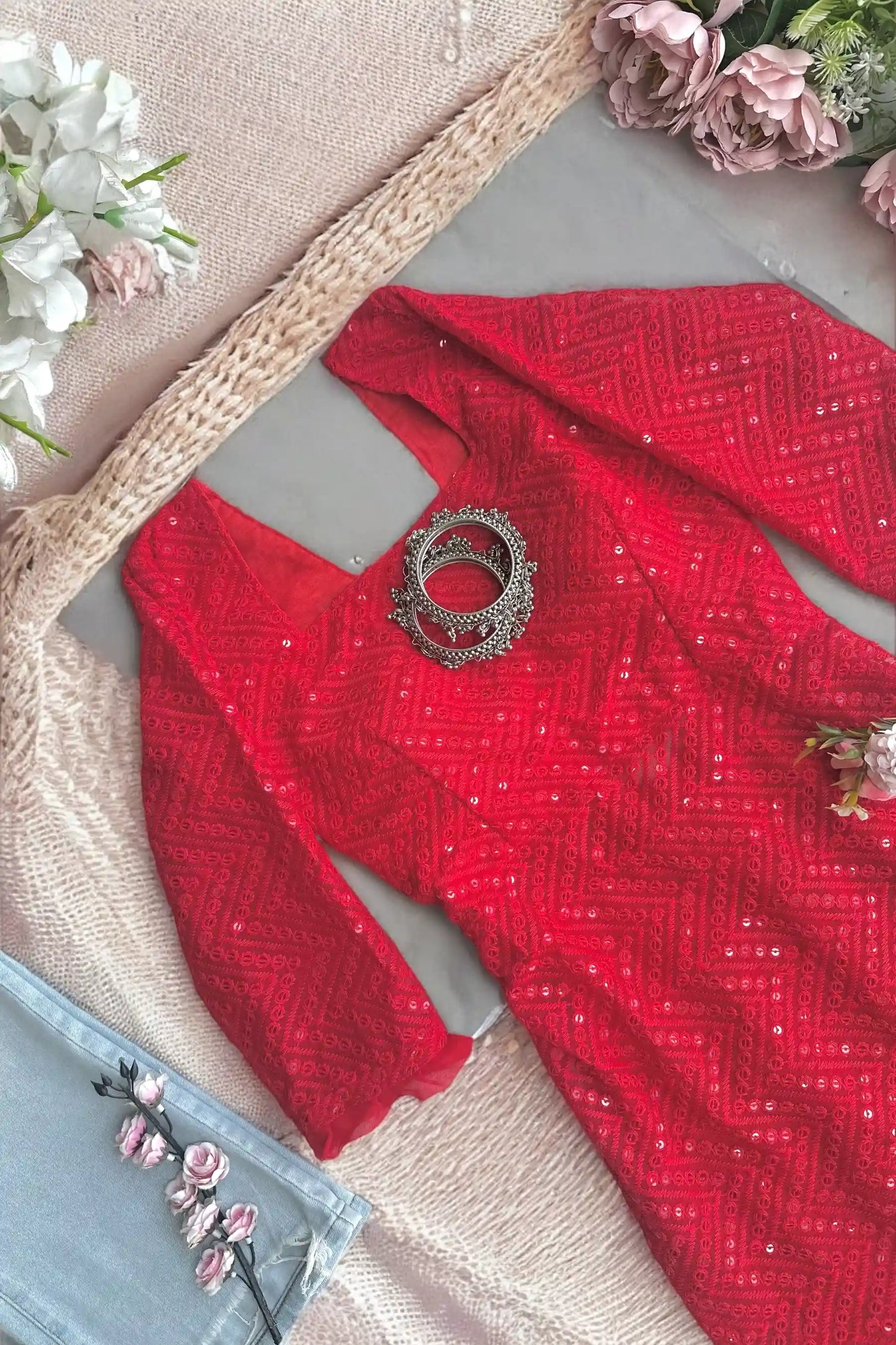 Scarlet Spark Sequin Kurta