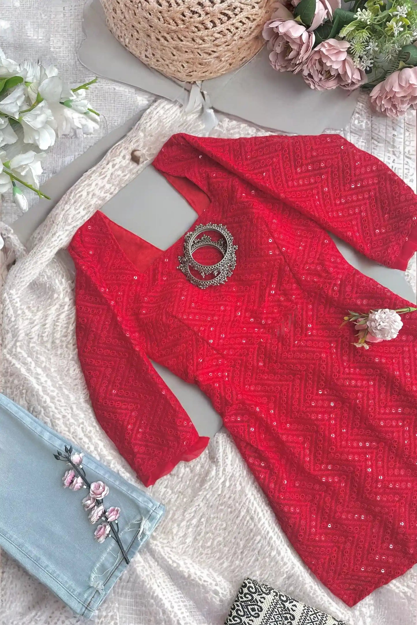 Scarlet Spark Sequin Kurta