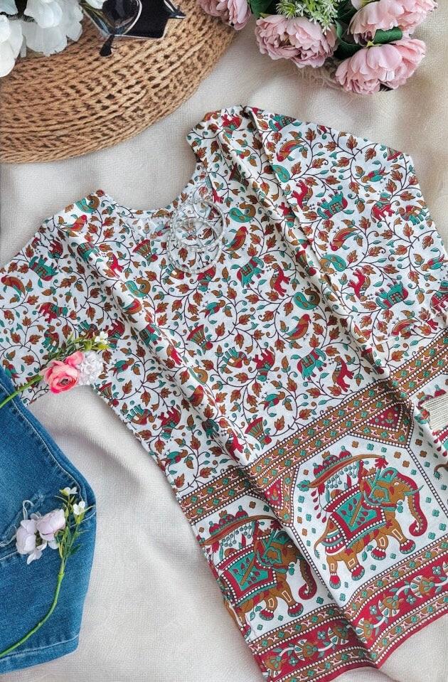 White Elephant Short Kurta - Passion for Fashion by Shivani