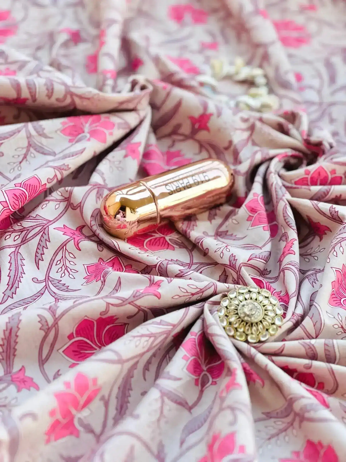 Kalamkari Bliss Handprinted MulMul Fabric Cut - Passion for Fashion by Shivani