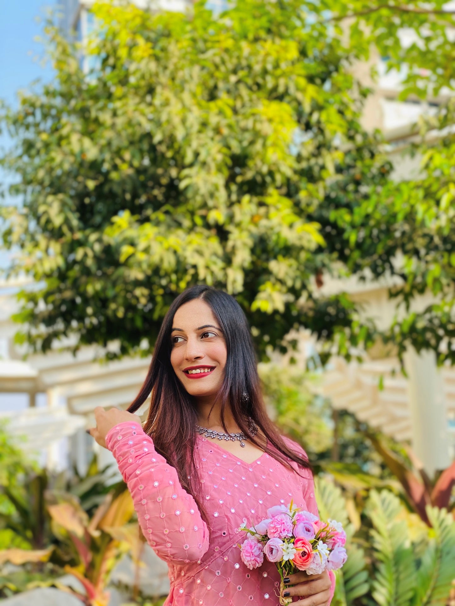 Tint Peach Mirror Gulnaz Kurta