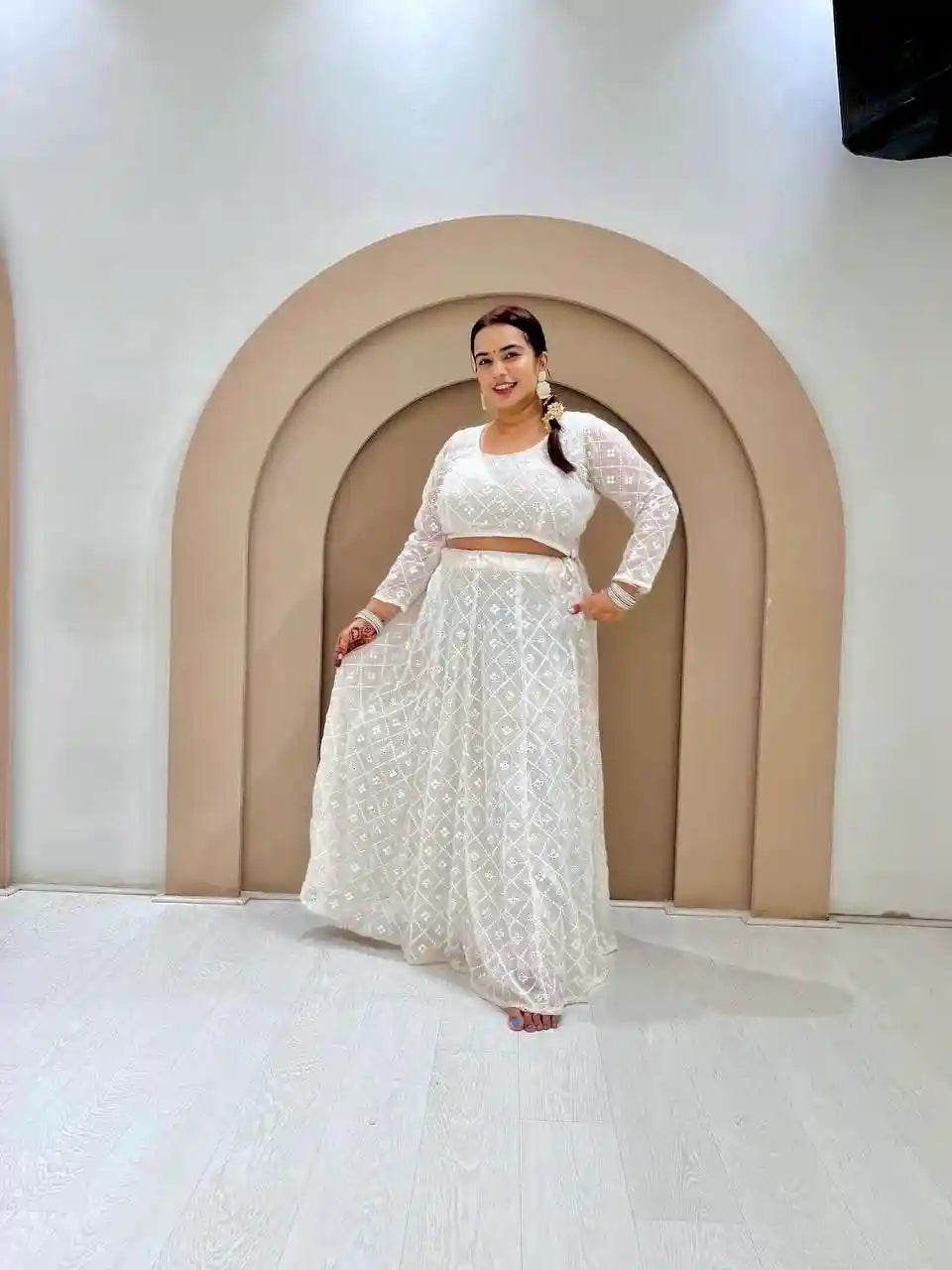 Nupur’s White Gulnaz Skirt Ensemble