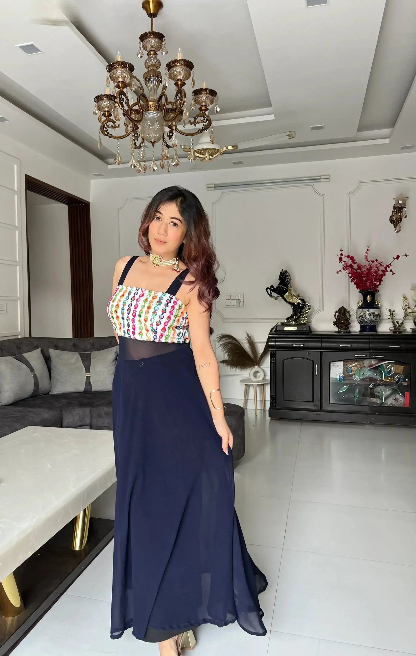 Surabhi's Gamti Blue Gulnaz Anarkali - Passion for Fashion by Shivani