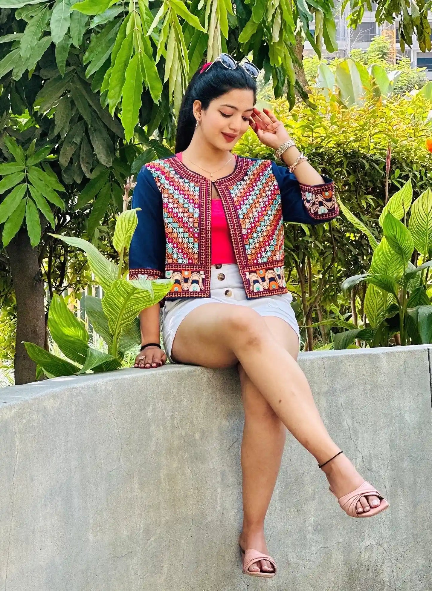 Rich Blue Embroidered Jacket