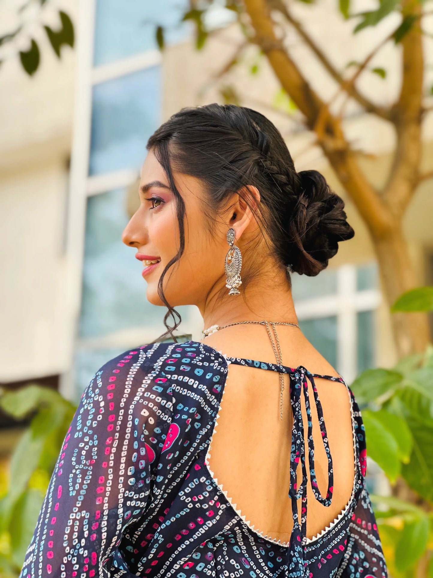 Mahima's Blue Gulnaz Bandhej Ensemble