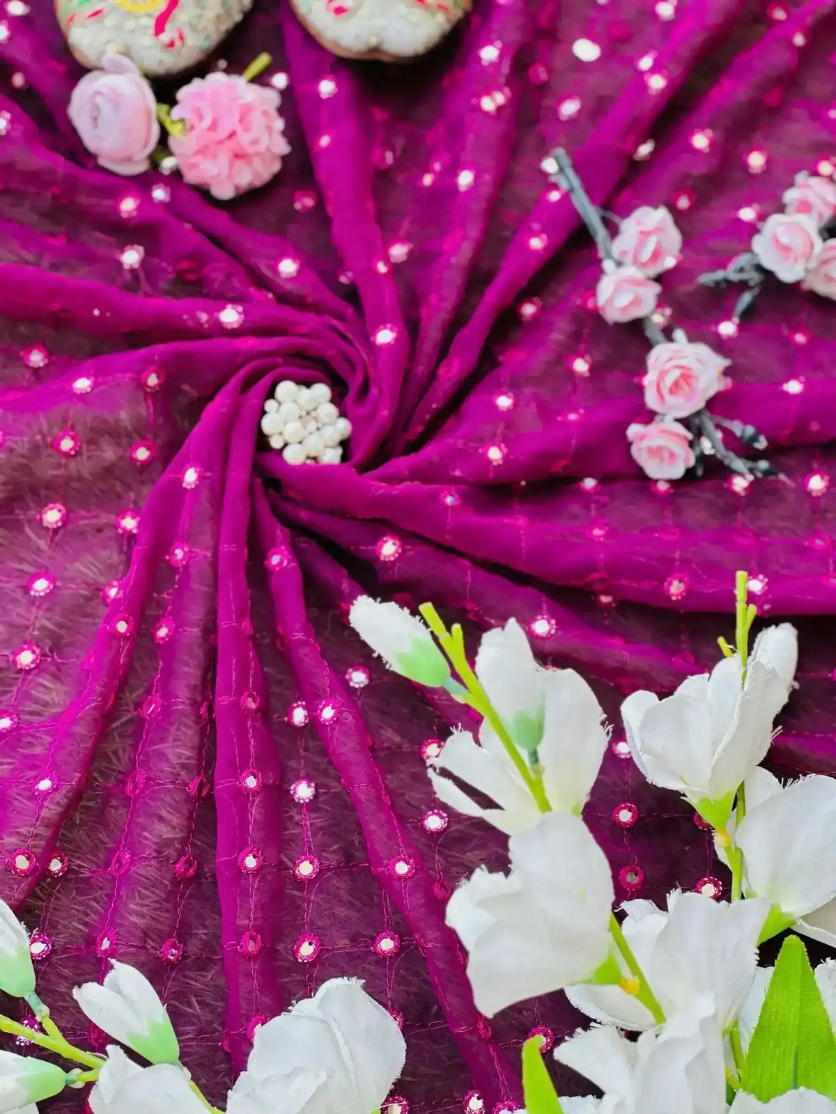 Plum Wine Mirror Fabric Cut - Passion for Fashion by Shivani