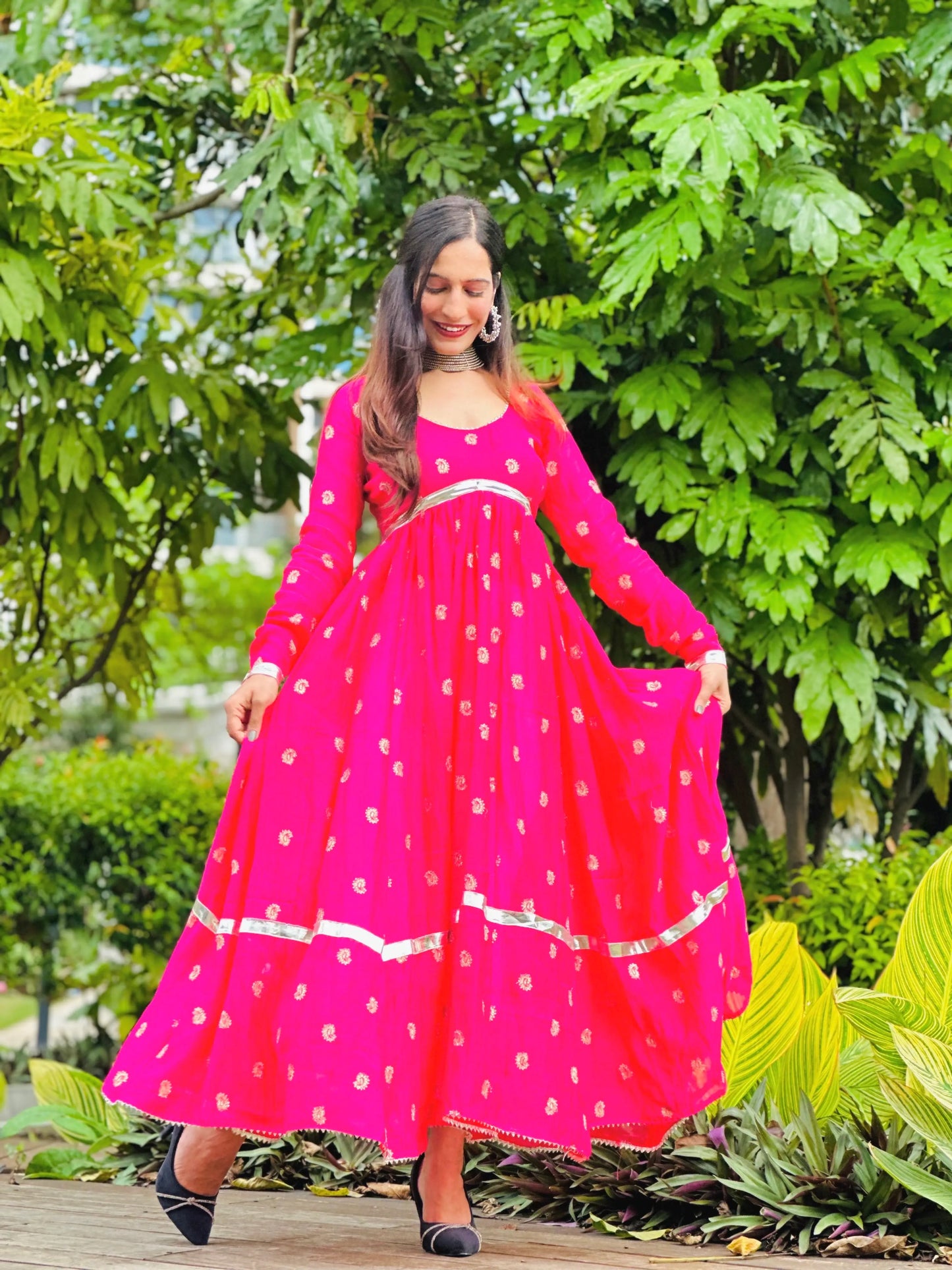 Royal Pink Gulnaz Embroidered Anarkali