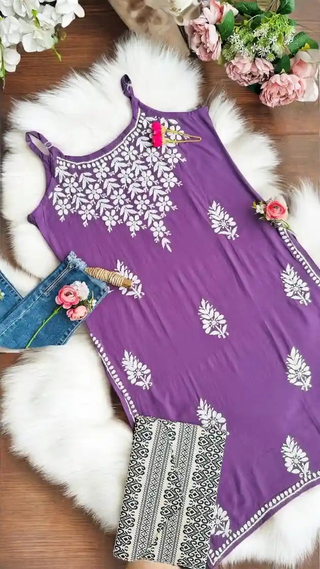 Shimmer Purple Noor Aliya Slit Kurta - Passion for Fashion by Shivani