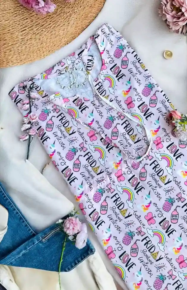 Cute Love Comfy Kaftan Top