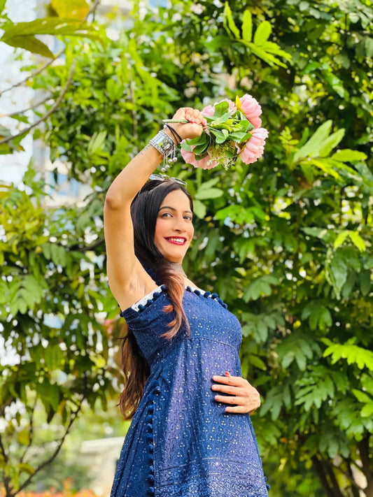 Electric Blue Gulnaz Cord Ensemble - Passion for Fashion by Shivani