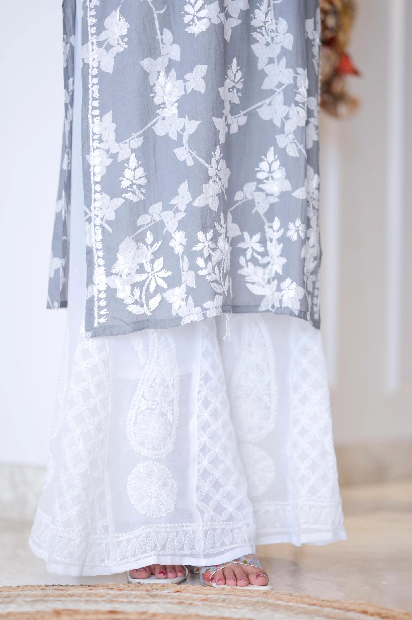 Amaaya Chikankari Flaired Embroidered Palazzo