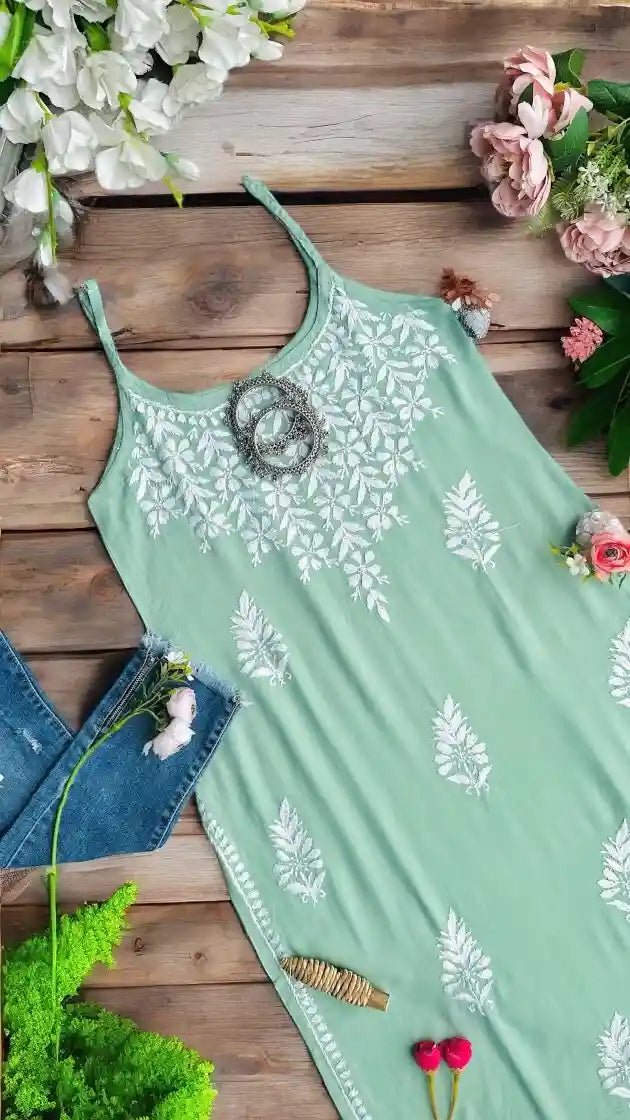 Blush Green Aliya Noor Slit Kurta - Passion for Fashion by Shivani