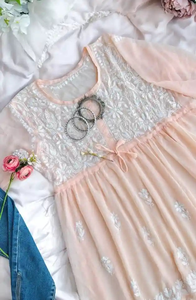 Dreamy Peach Short Chikan Top