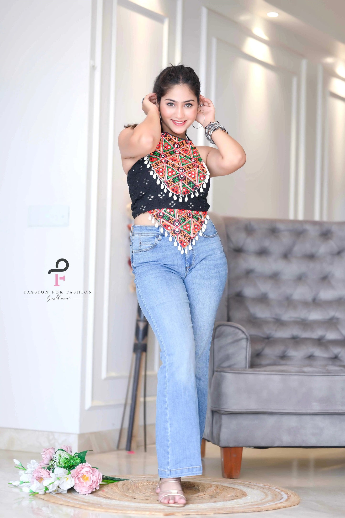 Black Gamti Navratri Denim Fit