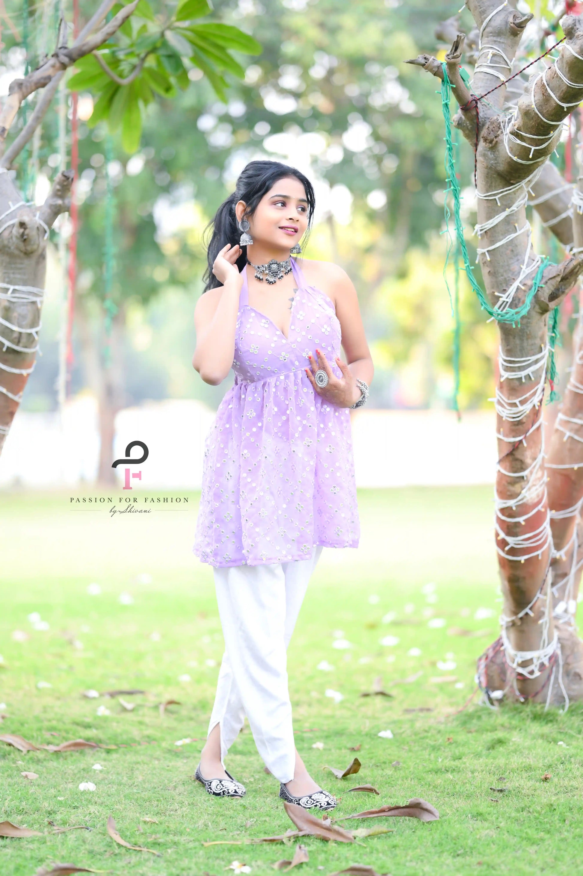 Blush Lilac Gulnaz Peplum Top - Passion for Fashion by Shivani