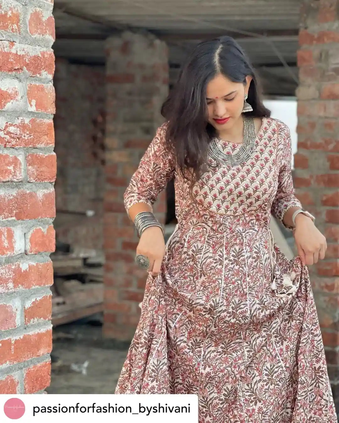 Jaipuri Meher Anarkali Suit Set